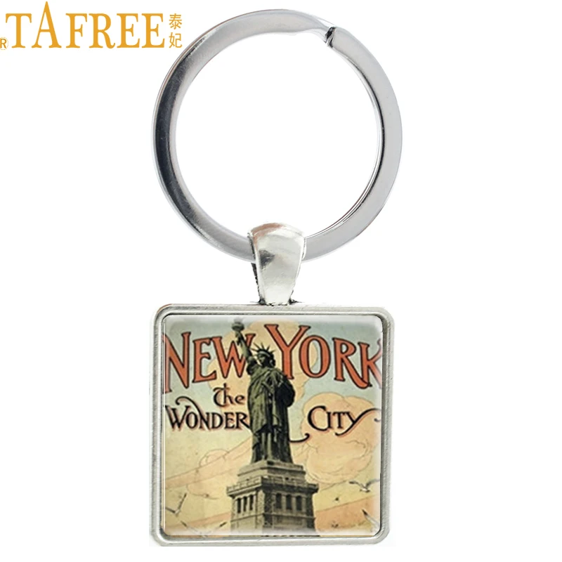 Брелок TAFREE с статуей свободы мужской брелок кольцом в стиле New York The Wonder городом