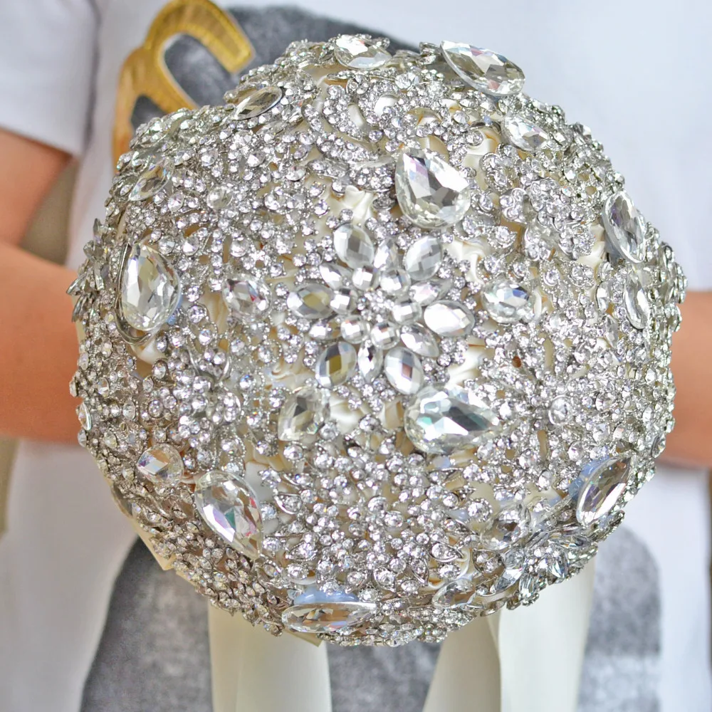 AYiCuthia Роскошные хрустальные свадебные букеты Bling Стразы Свадебные цветы Свадебные букеты букет цветов невесты S61