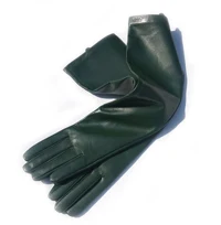 dark green Женские зимние теплые классические длинные перчатки из натуральной овечьей кожи - Цвет: dark green