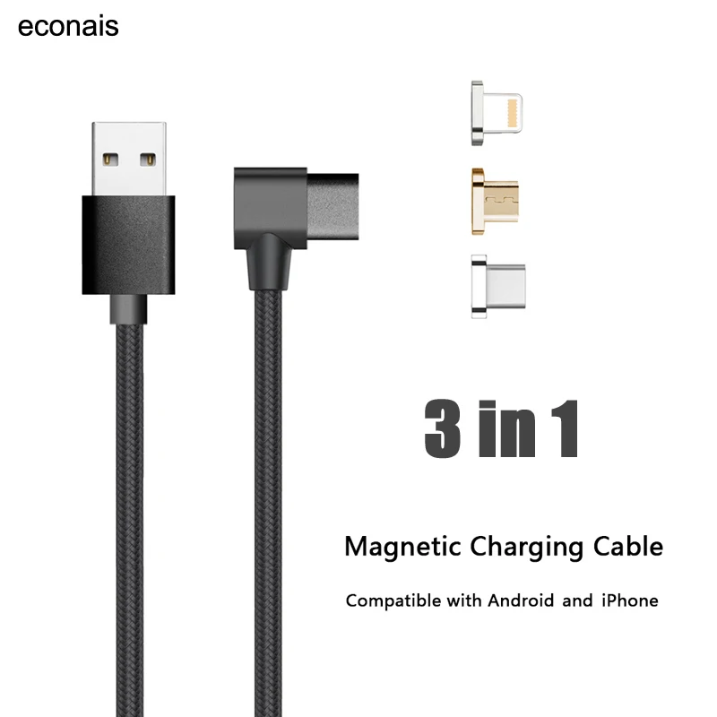 

CANDYEIC Magnetic Cable For IPhone 14 Huawei Micro USB Fast Charger For Xiaomi Samsung S7 LG MOTO Honor SONY OPPO VIVO Cord