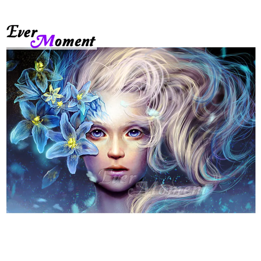 Алмазная картина с длинными волосами и квадратными стразами|Алмазная мозаика