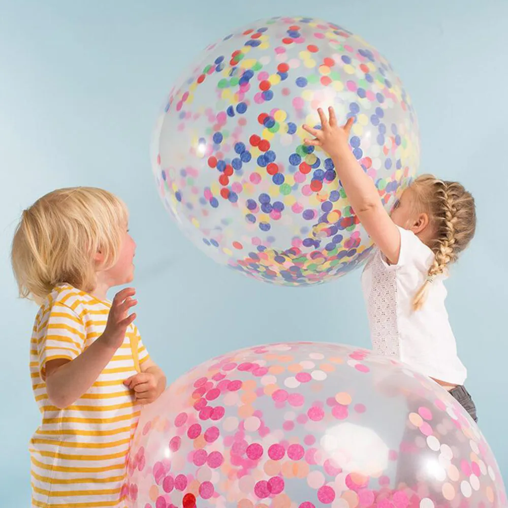 36-дюймовый круглый прозрачная бумага конфетти латексные шары Свадьба День