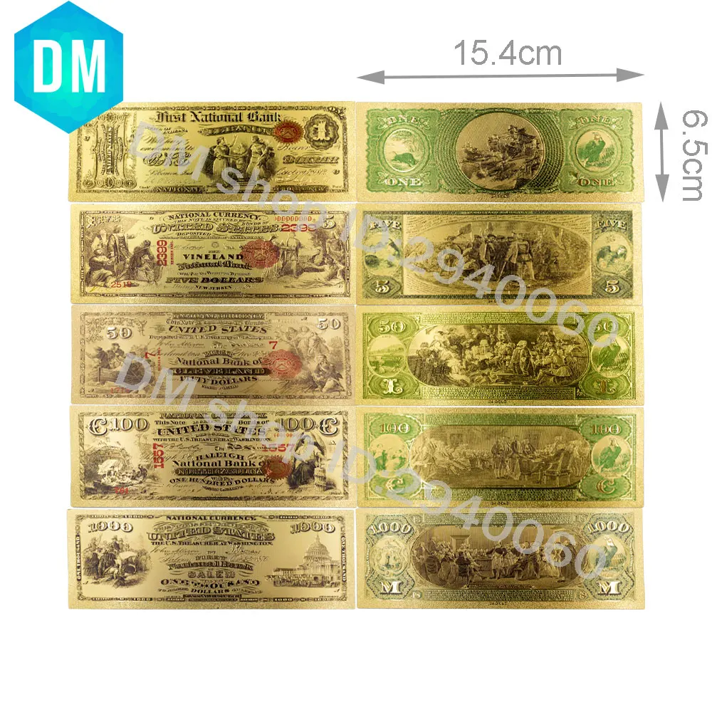 1875 год 24 К золото Фольга банкнот набор Бизнес Сувенирная Продукция 999 9 позолота