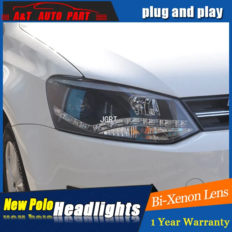 Автомобильный Стайлинг светодиодная фара для VW polo светодиодные фары 2011 2018 drl H7 hid
