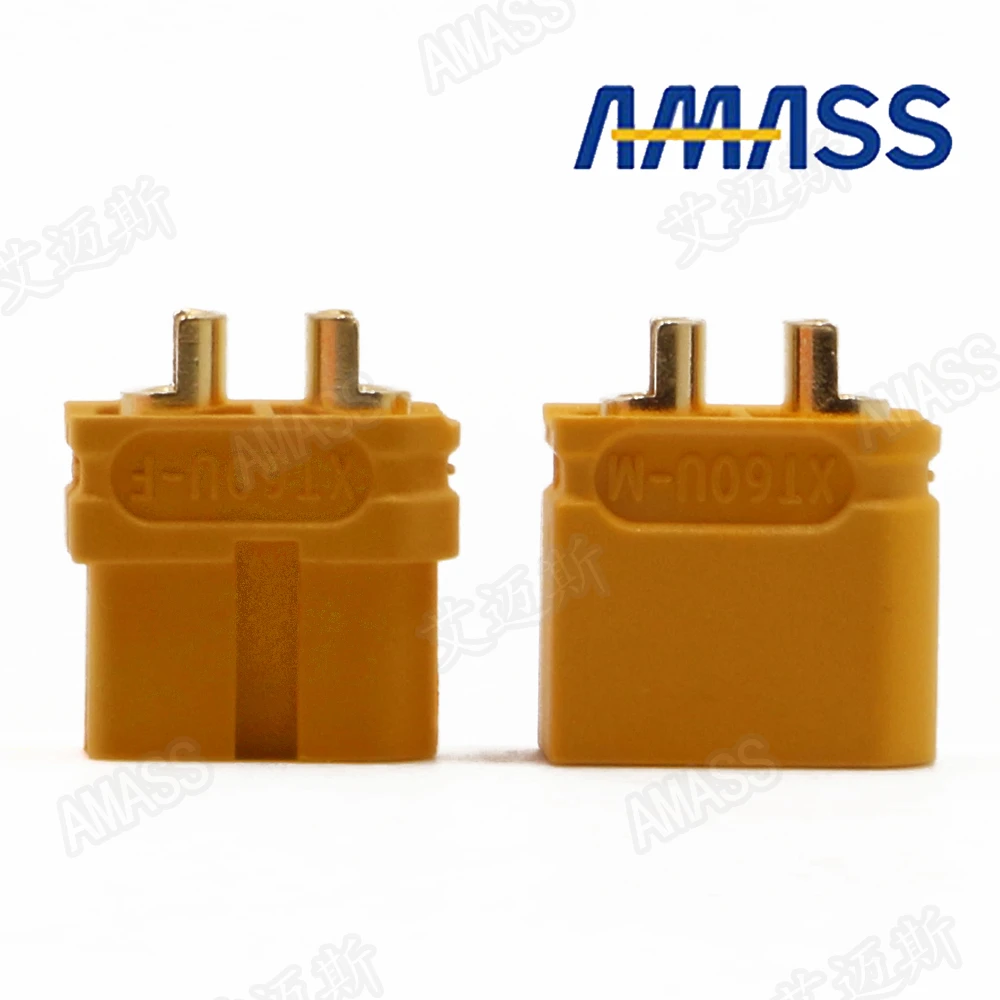 

10pcs Amass XT60U 3.5mm Gold-plated banana plug T connector Yellow/Black
