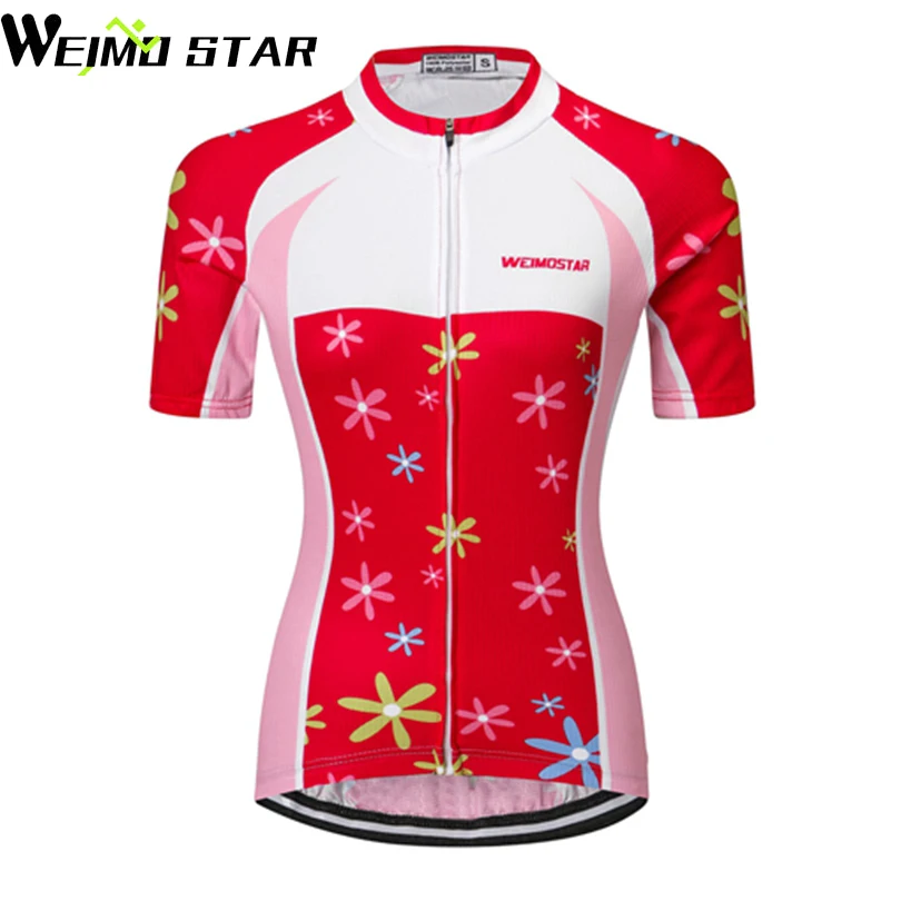 Женская велосипедная майка WEIMOSTAR Pro Team Ropa Ciclismo одежда с коротким рукавом красная и