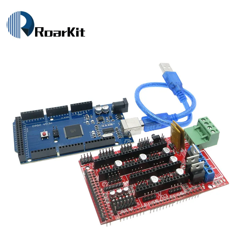 Бесплатная доставка 1 шт. Mega 2560 R3 Mega2560 REV3 + контроллер RAMPS 4 для 3D принтера arduino Reprap