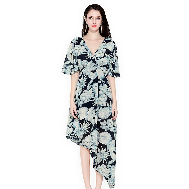 Цветочный принт качели летнее платье короткий рукав многоцветный цветочные бязь