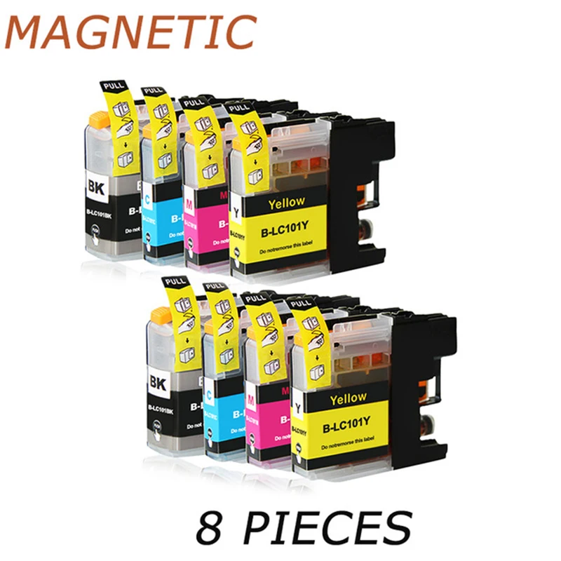 8 шт. LC101 совместимые чернильные картриджи для Brother MFC J285DW J450DW J470DW J475DW J650DW J870DW