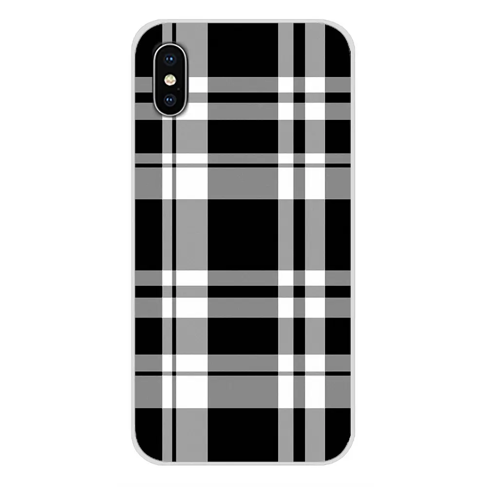 Модный прозрачный чехол из ТПУ в черно-белую клетку стиле ретро для Xiaomi Mi6 A1 5X 6X Redmi