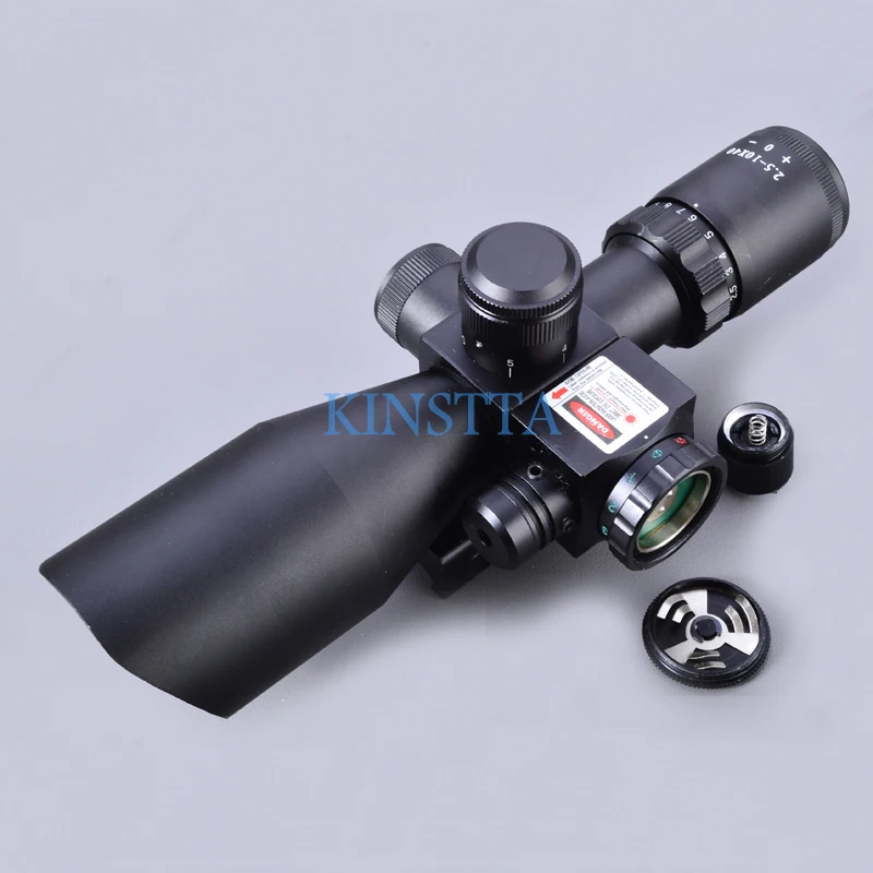 KINSTTA 2,5-10x40 двойной подсвечиваемый лазерный прицел для винтовки, солнцезащитный козырек с красным лазером для охоты CS Battle