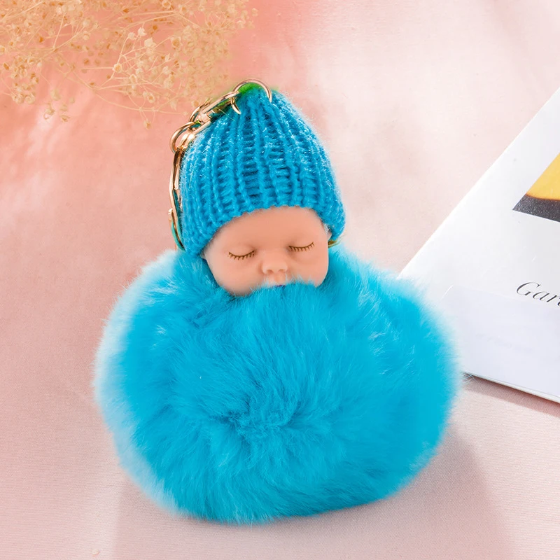 Новый брелок для сна детской куклы помпон шарик из кроличьего меха автомобильный