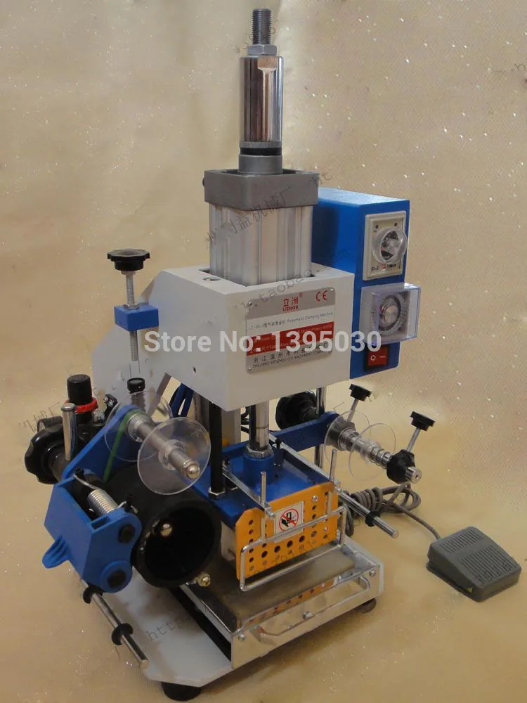 1 Set Pneumatic hot foil stamping stamper printer leather debossing machine 90*80mm 110V/220V 90-3 | Инструменты