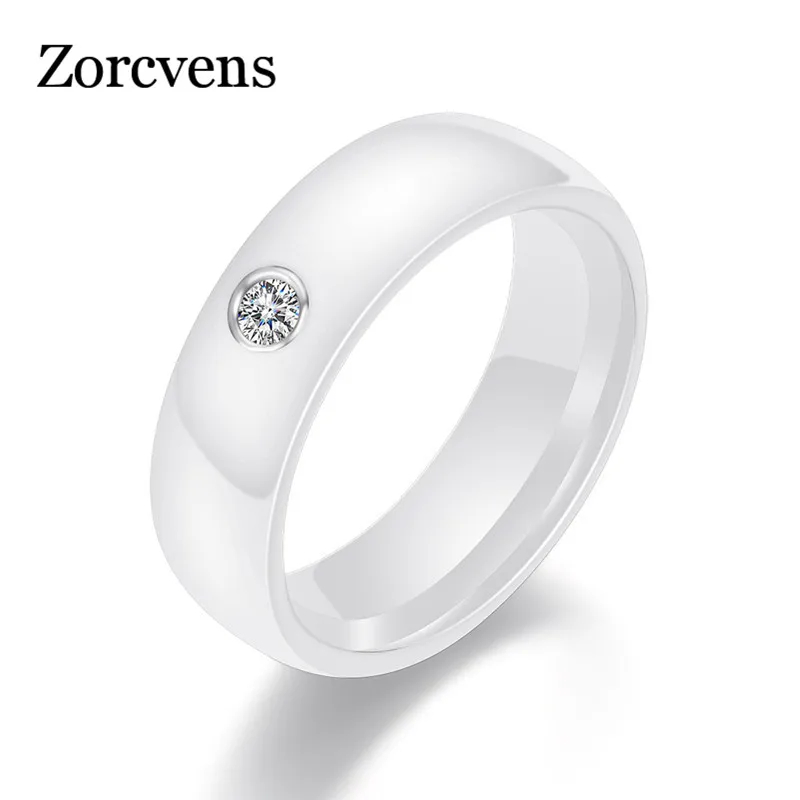 Zorcins 6 мм Широкие гладкие белые/черные керамические женские кольца | Украшения и