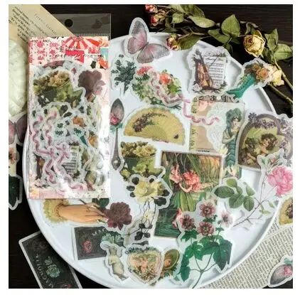 fairy tale 60 шт./упак. в ретро-стиле с золотыми черепами цветами с изображением растений кактуса тропические Vibes в сказочном стиле для художественного оформления ногтей, ручная работа, ежедневник, наклейка для скрапбукинга героя из мультфильма - Цвет: fairy tale