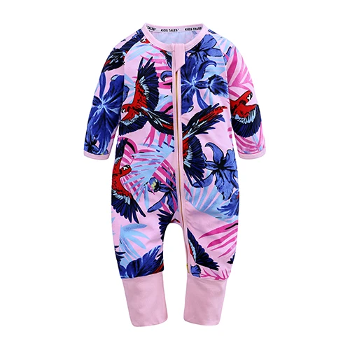 Style 015 Одежда для маленьких мальчиков и девочек модная одежда комбинезон с длинными рукавами для новорожденных трико для девочек с принтом животных Пижама на двойной молнии ppy392 - Цвет: Style 015