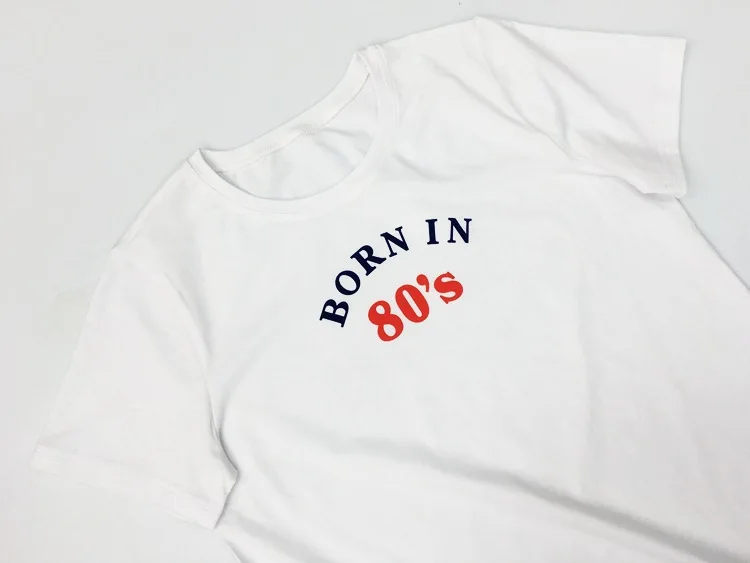 Летняя Новинка белая футболка в стиле ретро женская одежда 2020 топы с буквенным