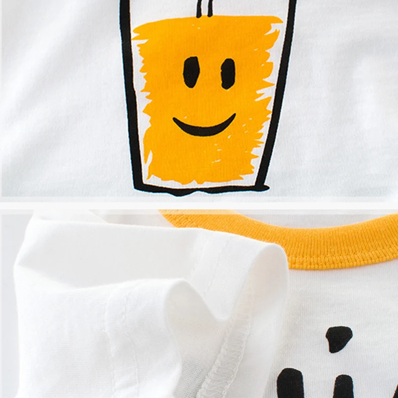 Футболка для маленьких мальчиков с принтом в виде сока маленькие хлопковые