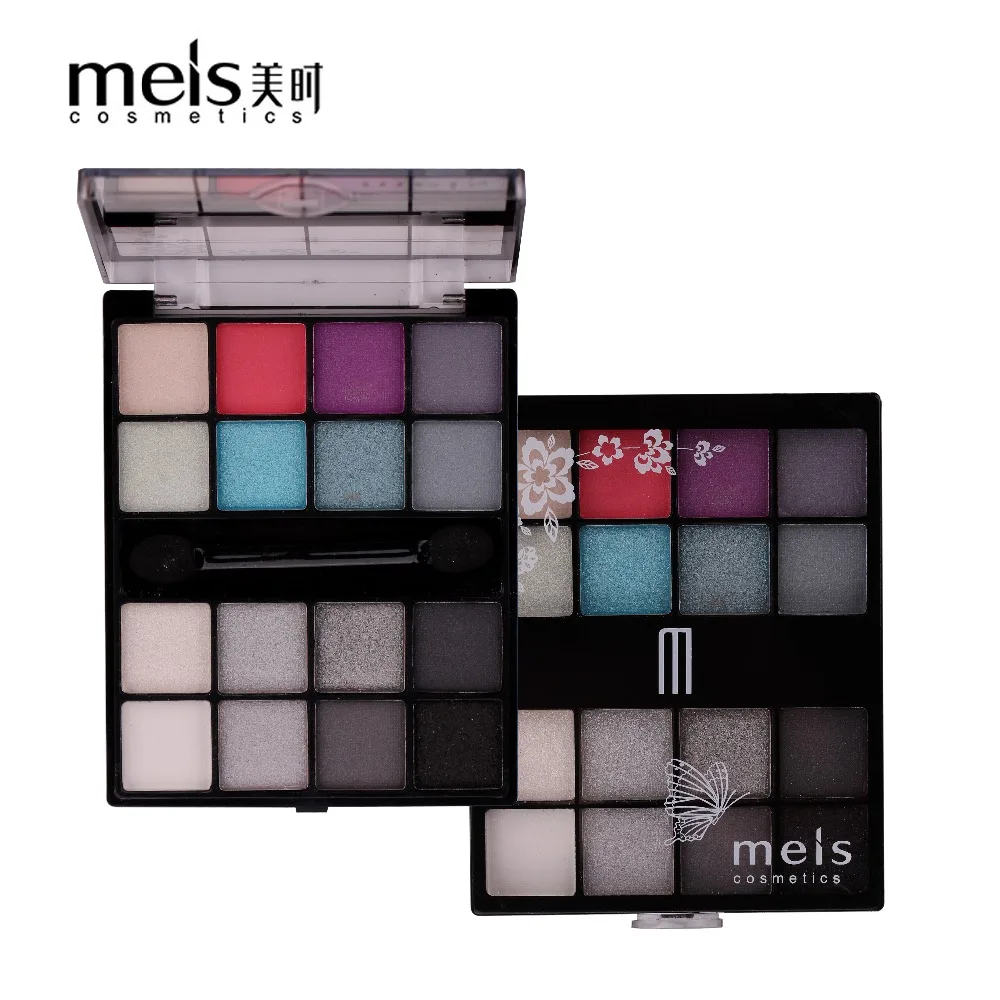 MEIS 16 палитра цветов Тени для век с кистью Make Up Eye Shimmer Makeup стойкие блестки