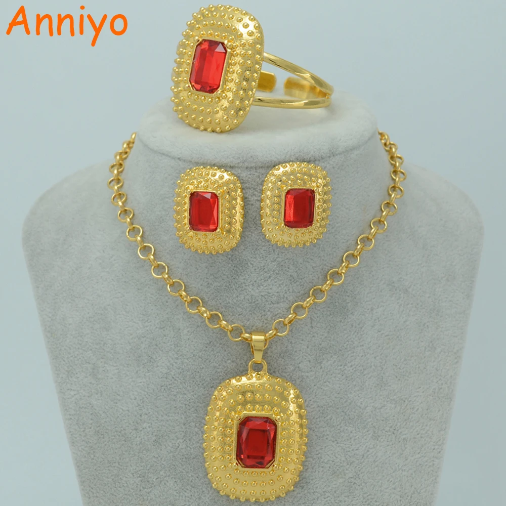 Anniyo Эфиопский Золотые Ювелирные наборы кулон/серьги/браслет золотой Цвет Африка