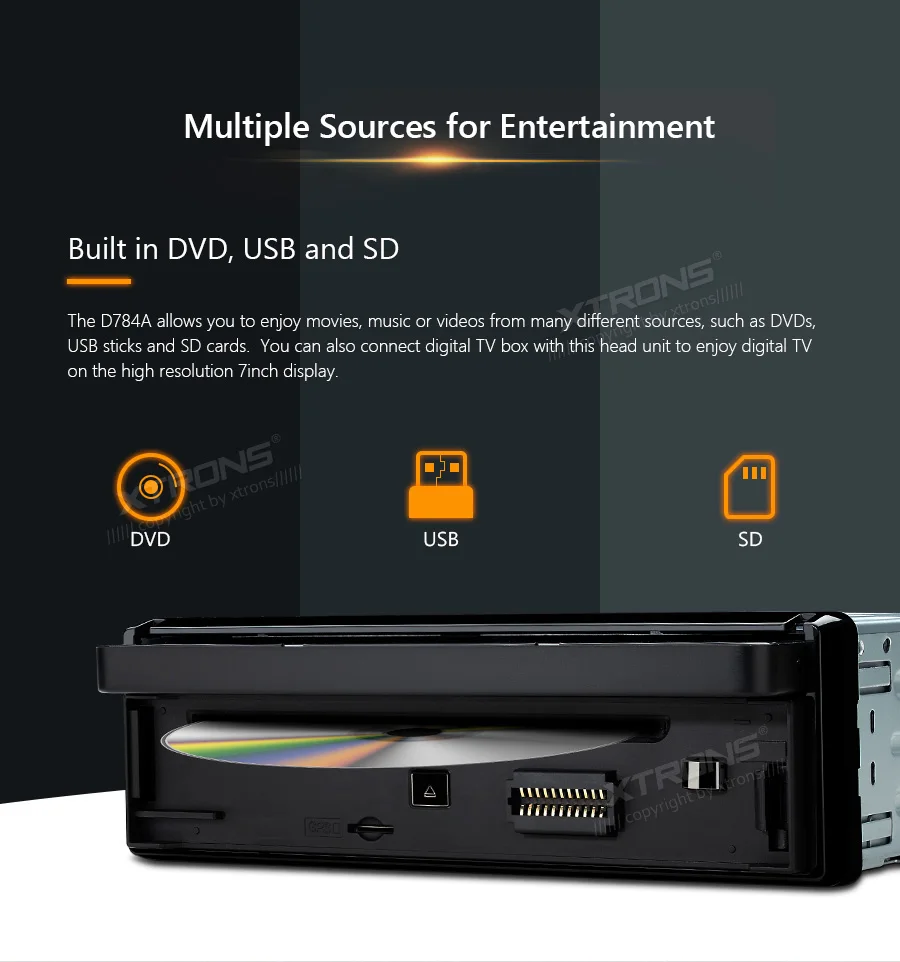 XTRONS Универсальный 7 ''Android 8 1 One Din радио автомобильный стерео DVD плеер DSP RCA USB 1080P