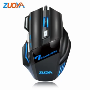 Мышь ZUOYA Проводная игровая, 7 кнопок, 5500 DPI светодиодный LED, оптическая, USB