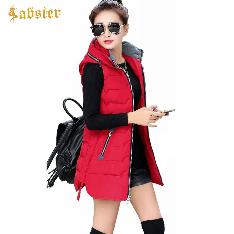 Осенне зимний женский жилет новинка 2017 куртка без рукавов Женский Длинный