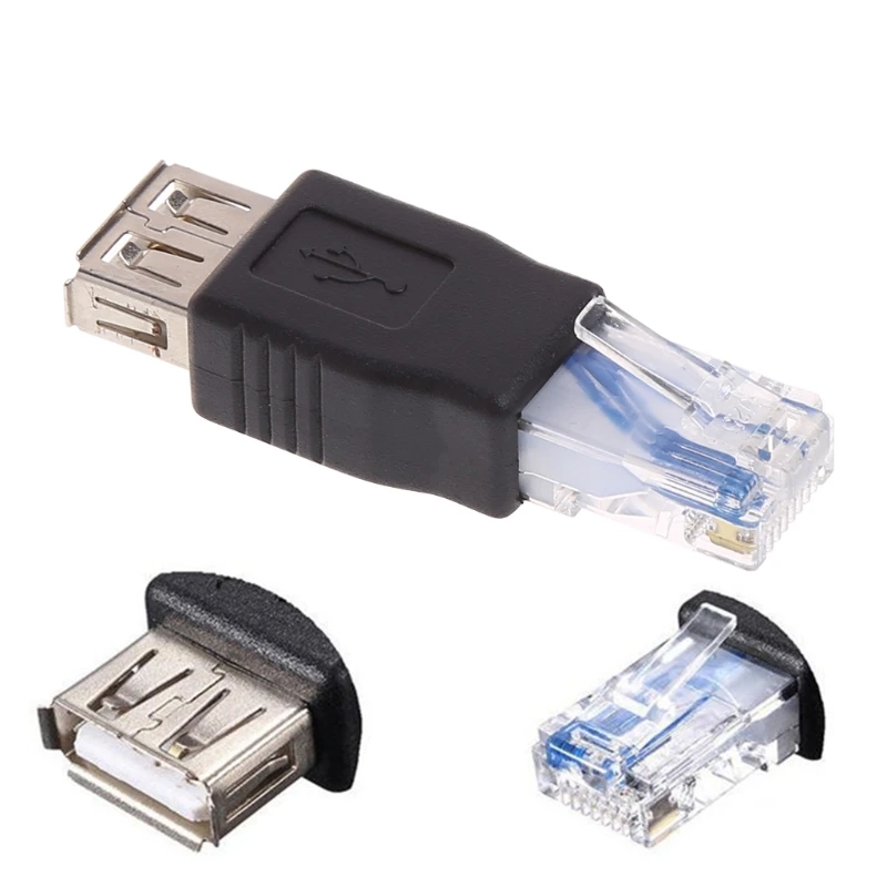 

TCAM USB Type A Female To RJ45 Male Ethernet LAN Network Router Socket Plug Adapter