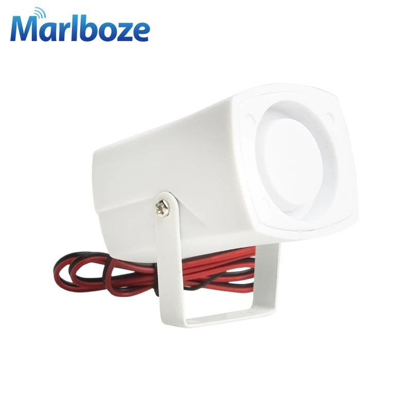Белый 120DB DC12V мини проводной звуковой сигнал сирены для беспроводной система охранной сигнализации для дома аксессуары сигнализации 59 см длина линии