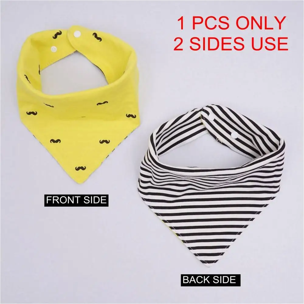 yellow Moustache Только 1 шт.) высококачественные хлопковые детские нагрудники, модные детские нагрудники с принтом животных - Цвет: yellow Moustache
