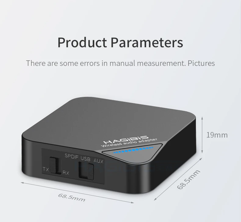 Hagibis Bluetooth 5,0 приемник передатчик 2 в 1 беспроводной aptX HD аудио 3,5 мм AUX/SPDIF/type-C адаптер для ТВ/наушников/автомобиля/ПК