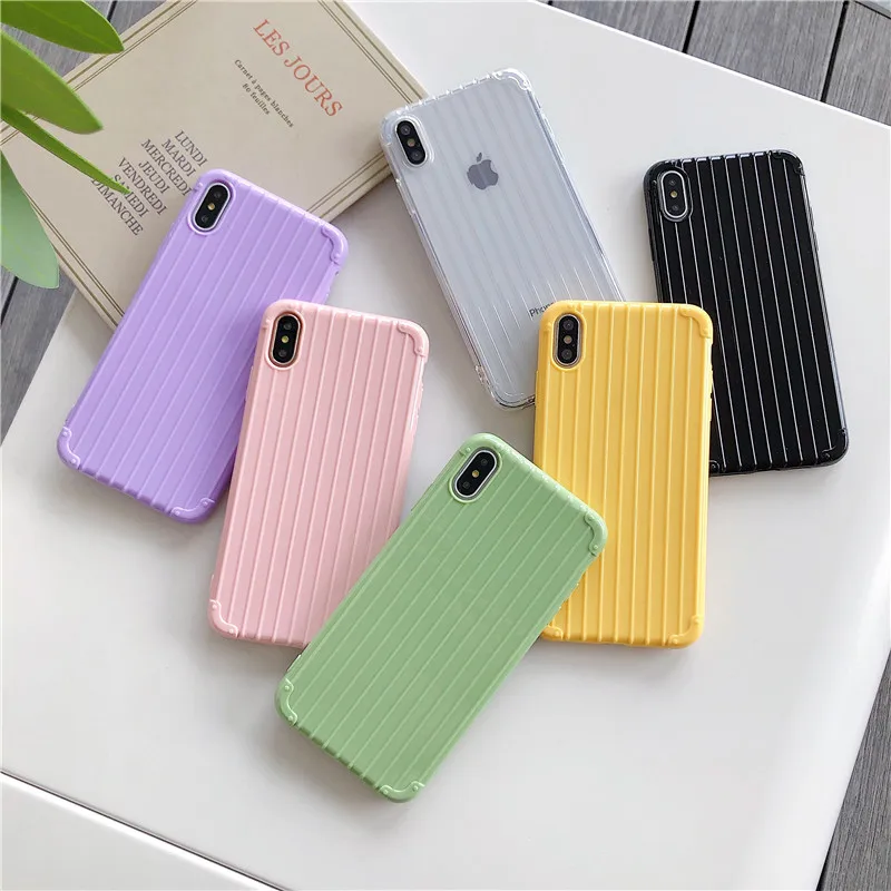 Силиконовый чехол сплошной цвет милый чемодан конфеты Телефон для iPhone 6 s 7 мягкий