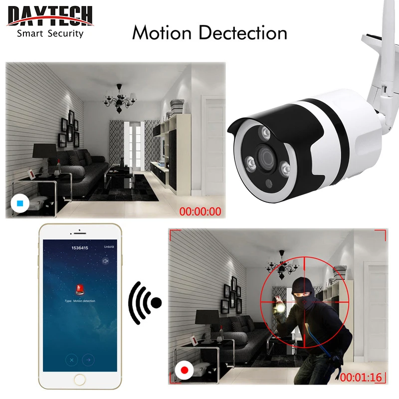 DAYTECH IP камера наружная безопасность WiFi CCTV P2P IP66 Водонепроницаемая двухсторонняя