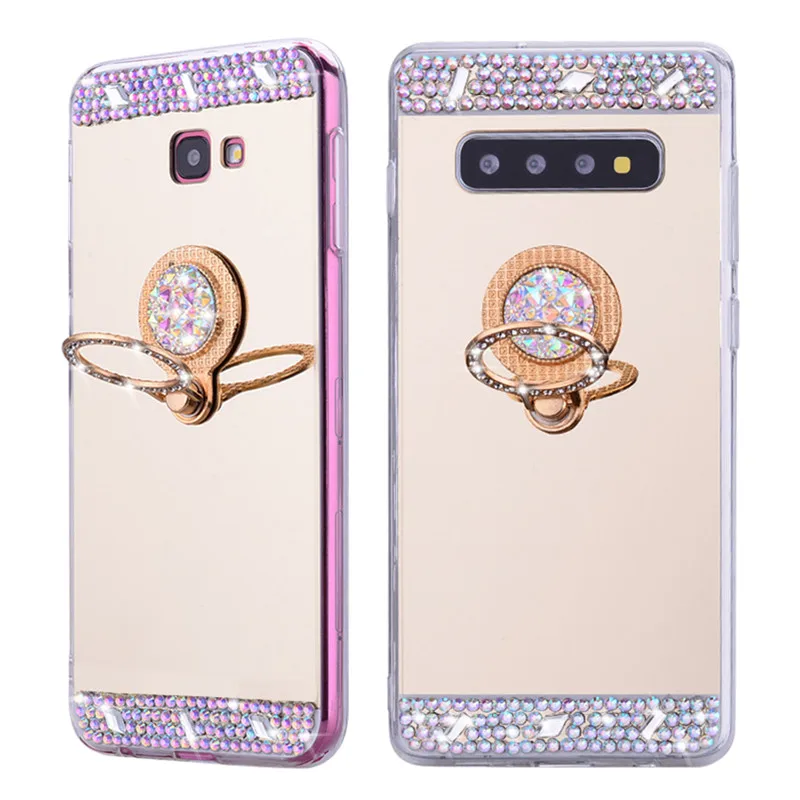Чехол для Samsung Galaxy J4 Plus J6 чехол телефона зеркальный защитный с кольцом A30s A20 A30 A40 A50