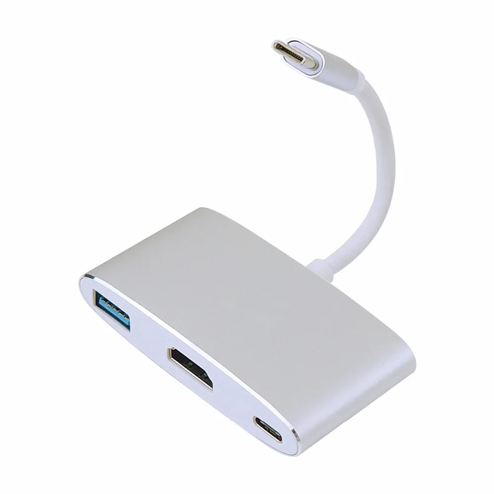 JZYuan USB C 3,1 к HDMI 4 к цифровой AV многопортовый адаптер USB 3,0 Тип C PD концентратор адаптер конвертер для Macbook хромированная книга