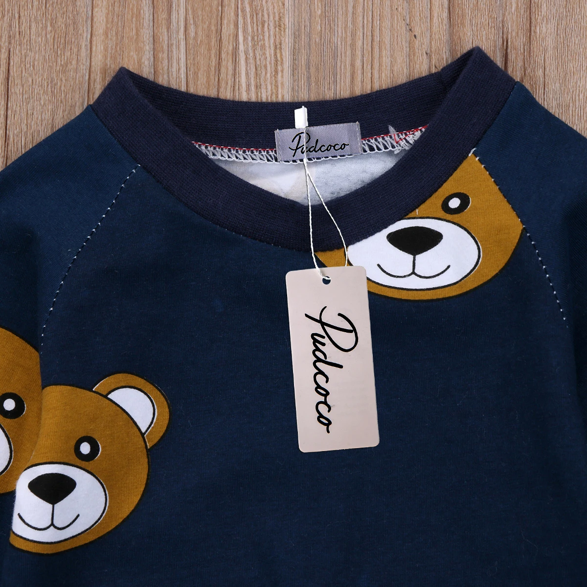 2Pcs Baby Clothing Newborn Kids Boy Girl Bear Long sleeve T-shirt Sweatshirt Tops Pants Leggings Outfit Clothes Set 0-2T |