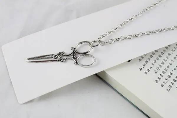 10 шт Тибетский серебристый цвет кулон с ножницами ожерелье #20090|scissor pendant necklace|pendant