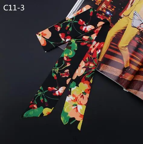 Новое поступление шелковый шарф с цветочным принтом герани маленькая лента