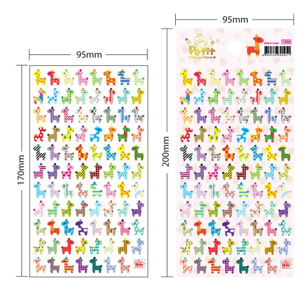 1 лист DIY Пузырьковые наклейки 3D мультфильм Жираф Сова животные Классические