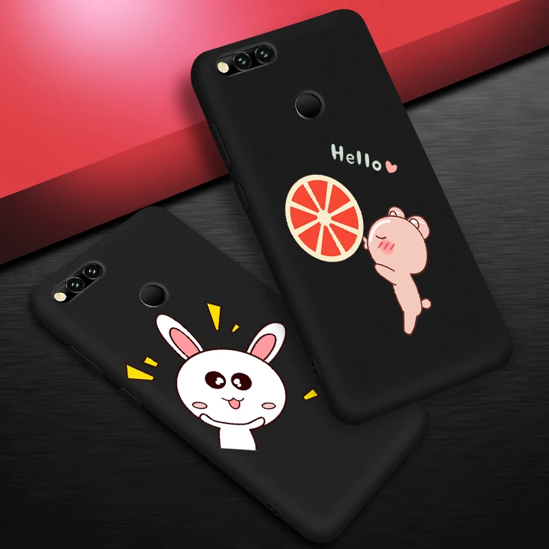 Case For Huawei Honor 7A Pro 7C 7X Candy Color Super Cover Y7 Prime Y5 Y6 2017 2018 Nova 2 4 TPU Black Matte Coque |