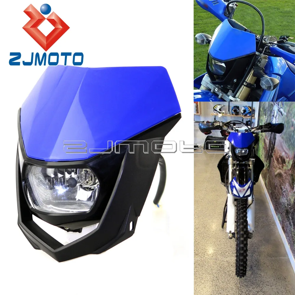 ZJMOTO H4 35 Вт фара обтекатель синяя внедорожная для мотоцикла передняя Yamaha YZ YZF WR WRF DT