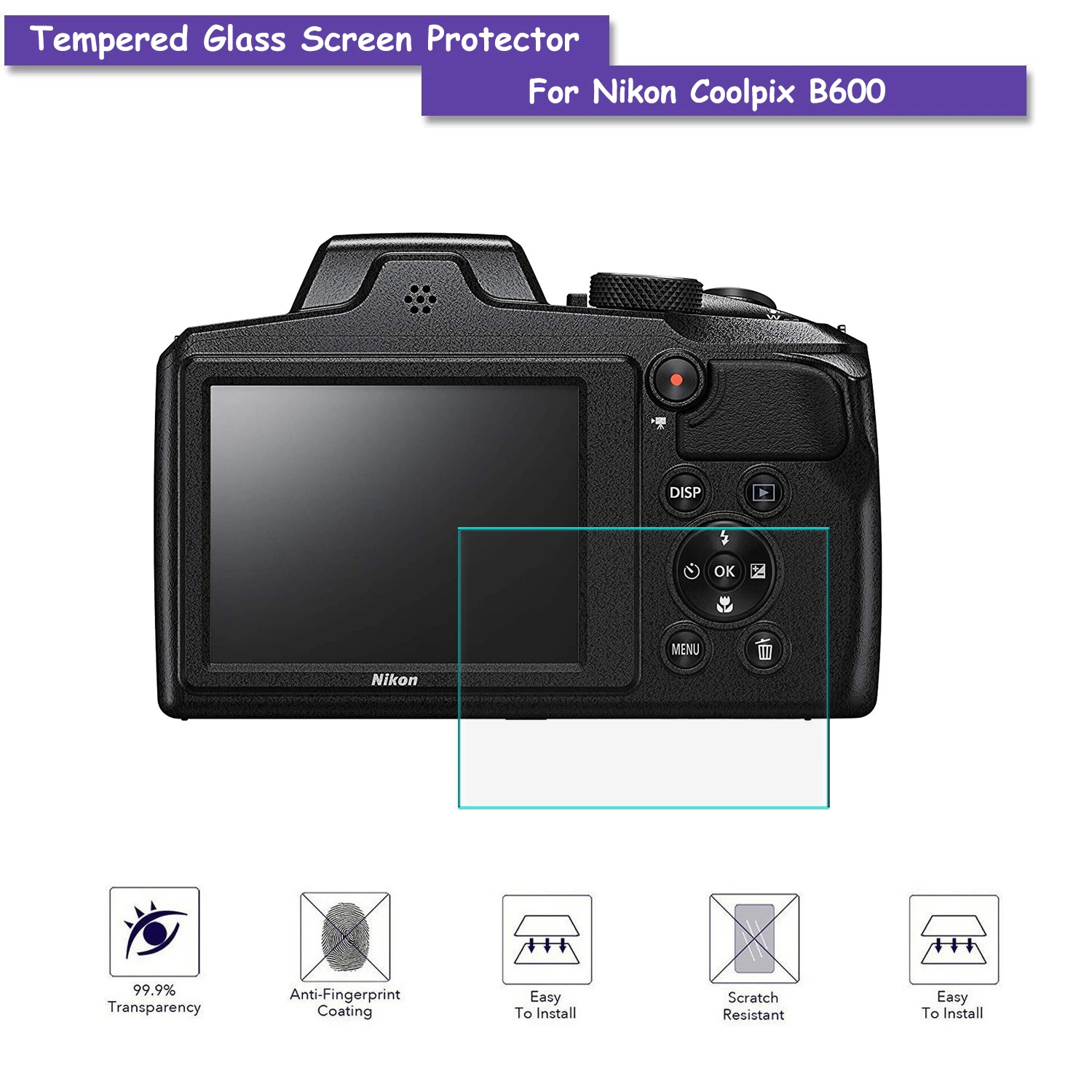 Закаленное защитное стекло 9H для ЖК экрана защитная пленка камеры Nikon COOLPIX B600