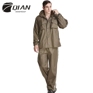 Непромокаемый дождевик QIAN, мужской дождевик, уличный женский дождевик с капюшоном для мотоцикла, пончо для кемпинга, рыбалки