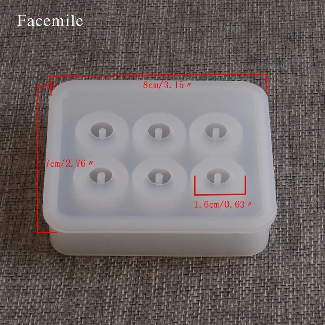 Facemile Новая прозрачная прямоугольная силиконовая форма бусины квадратный шар 6 отверстий DIY эпоксидная форма для ювелирных изделий Инструменты для украшения торта - Цвет: 16mm round