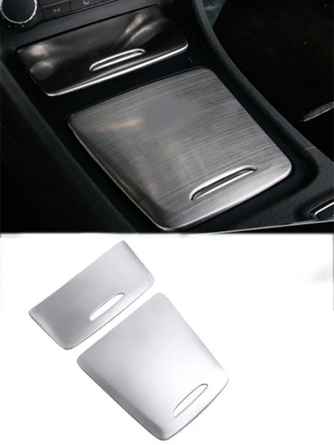 Silver Автомобильный Стайлинг, наклейки из нержавеющей стали, Крышка для автомобиля, центральная консоль, боковые планки, рамка для Mercedes Benz CLA GLA A Class W117 C117 X156 - Название цвета: Silver