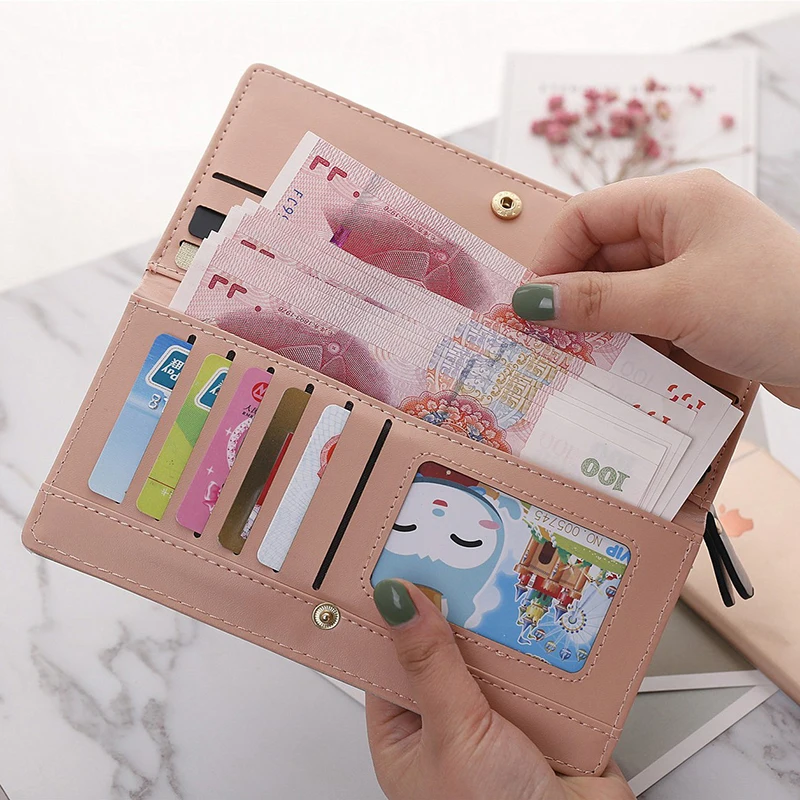 Кошелек DOLOV Женский длинный студенческий маленький необычный ретро на молнии