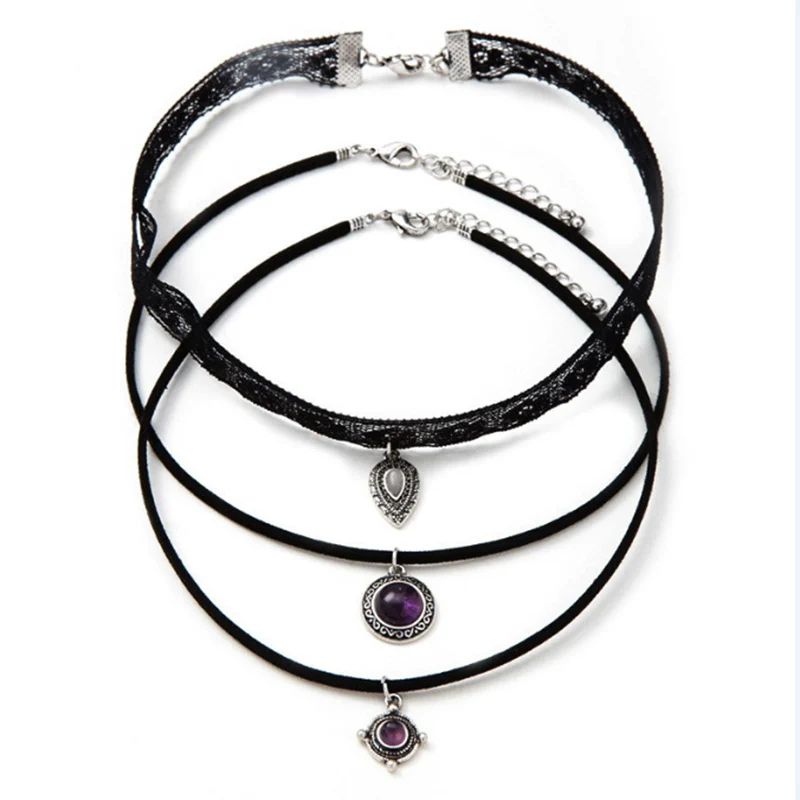 3 шт./компл. Кружева Бархат дроссель наборы Черная веревка Сплав Имитация