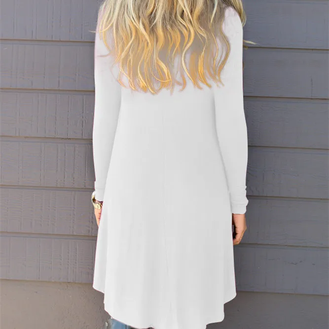 Зимние Модные 7 цветов! Футболка Для женщин с круглым вырезом свободные