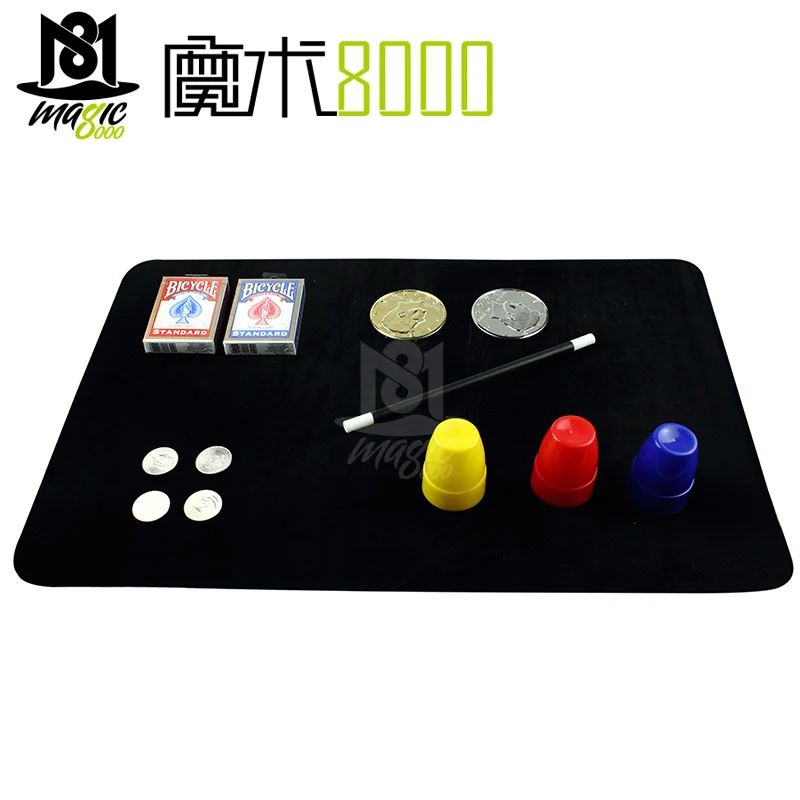 Небольшой черный Профессиональный коврик для покерных карт магические фокусы