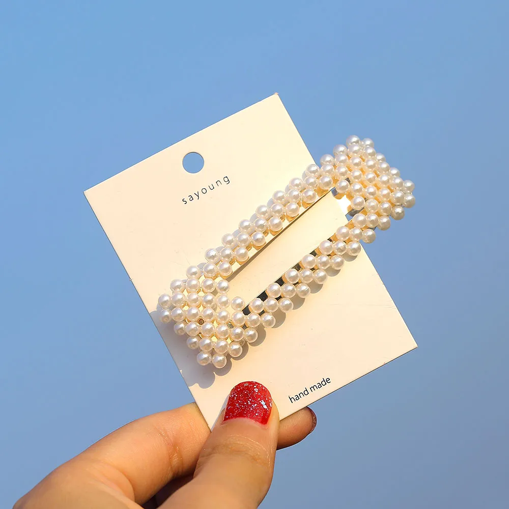 Женские заколки для волос DAXI элегантные с искусственным жемчугом свадебной